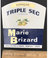 VTG Marie Brizard Triple Sec Liquor Bottle Label 3.75x4 Curacao France - $13.99