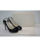 Jimmy Choo Vertigo Black Patent Antique Gold Platform Slingback Sandals ... - $8,025.62 MXN