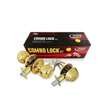 Premier Lock ED02 Solid Brass Entry Door Knob Combo Lock Set w/ Deadbolt 6 KW1 - £26.33 GBP