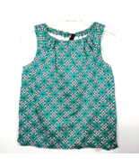 Vineyard Vines Magnolia Print Sleeveless Top S Womens Tie Back Lined Gre... - $280.71 MXN
