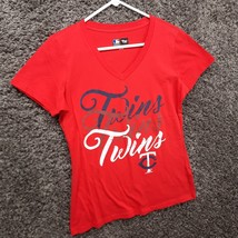 Minnesota Twins Shirt Women Medium Red V Neck Short Sleeve G-III 4 Her Carl Bank - $15.05