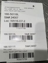 Driver Left Tail Light Station Wgn Fits 06 IMPREZA 75709 image 2