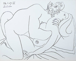 &quot;Le Vent d&#39;Arles 26.11.69.IV&quot; Par Pablo Picasso Plaque Signée Lithographie - $2,173.16