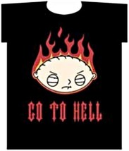 The Family Guy, Stewie Devil Face Go To Hell T-Shirt - £14.11 GBP