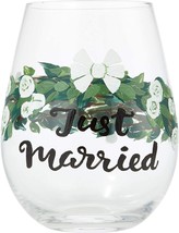 Enesco Designs by Lolita Just Married Wedding Hand-Painted Artisan Stemless Wine - £15.76 GBP