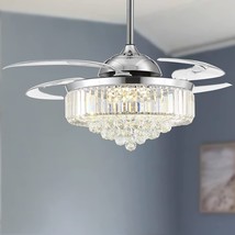 Invisible Led Ceiling Fan Light Kit For Bedroom-Polished Chrome, And Fandelier. - £229.99 GBP