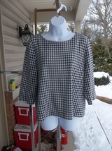 Nwot Talbots Black&amp;White Houndstooth Top Pxl - £17.72 GBP