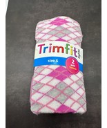 Trimfit 2-Pair Fashion Tights S (4-6) Pink/Gray Argyle, Solid Pink &amp; Whi... - $128.30 MXN