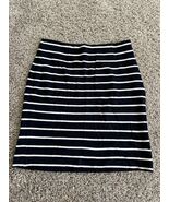 Banana Republic Skirt Size 0 Straight Knee Length Navy Blue Striped Jersey - €11,07 EUR
