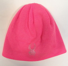 Spyder Rhinestone Pink Plush Fleece Lined  Knit Beanie Youth Girls 7-14  NWT - £20.76 GBP