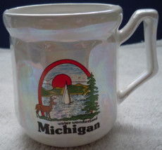 Vintage Lipco Water Wonderland Michigan Iridescent Mug - $3.99