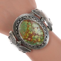 7&quot; c 1950&#39;s Navajo Sterling and turquoise thunderbird bracelet - £735.76 GBP