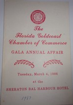 Vtg The Florida Gold Coast Chamber Of Commerce Gala Program 1986 - $56.91 MXN