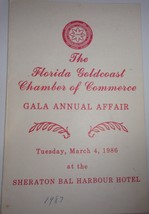 Vtg The Florida Gold Coast Chamber Of Commerce Gala Program 1986 - £2.39 GBP