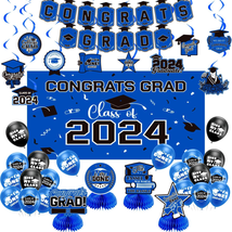 Graduation Decorations Class of 2024, Congrats Grad Banner, Class of 2024 Backdr - £17.04 GBP