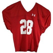 Red Football Jersey Mens Size L Large #28 Under Armour Blank College Thr... - $29.96