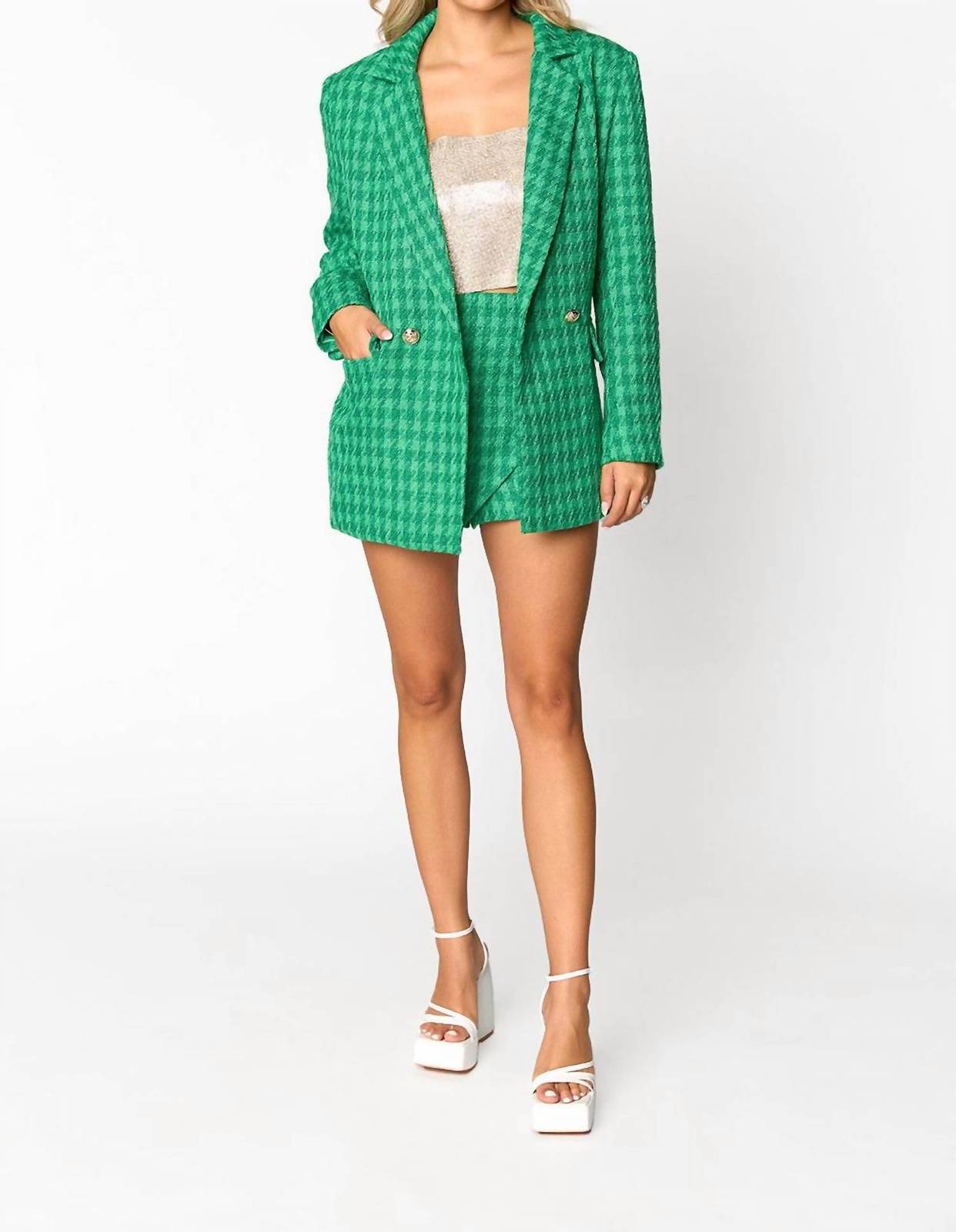 Buddylove avery oversized blazer in Green