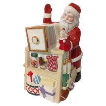 Lenox Cookie Jar Holiday Village Musical Candy Boxed VIDEO Santa Claus Christmas - £65.93 GBP