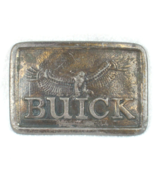Vintage 1970s Buick Auto Hawk Logo Belt Buckle Brass tone Metal 3&quot; x 2&quot; - £15.97 GBP