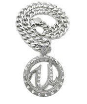 Iced Hip Hop Usher U Pendant 11mm/18&quot;,20&quot;,24&quot;,30&quot; Cuban Chain Necklace RC4032 - £18.42 GBP+