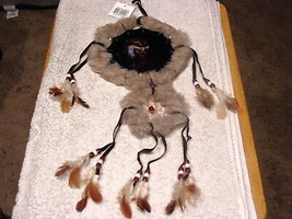 DREAMCATCHER INDIAN WITH A PICTURE OF A WOLF 2 RINGS ( SMALL ) - $9.00