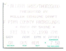 Allman Brothers Bande Concert Ticket Stub Juillet 27 1990 Tucson Arizona - $41.51