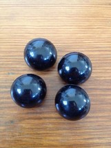 Lot of 4 Vintage Mid Century Domed Black Plastic Shank Buttons 2cm - $12.99