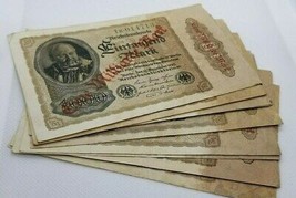 Germany Lot Of 5 Banknotes 1 000 Mark 1922 Very Rare Circulated With Overlay - $74.50