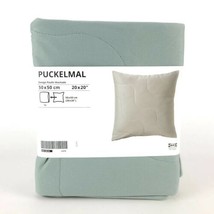 IKEA Puckelmal Cushion Cover Light Gray-Turquoise  20x20" New 005.138.54 - £16.23 GBP