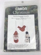 Caron Christmas Pom Pon Ornaments Crewel Kit Santa Snowman Red Bird Vint... - $9.97