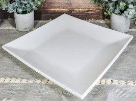 11&quot; White Melamine Modern Square Serving Dinner Plates or Dish Platters ... - £40.66 GBP