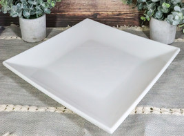 11&quot; White Melamine Modern Square Serving Dinner Plates or Dish Platters ... - £40.09 GBP