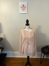Daniel Rainn Cotton Pleated Long Sleeved Summer Lightweight Peach Top M - $350.62 MXN