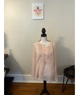 Daniel Rainn Cotton Pleated Long Sleeved Summer Lightweight Peach Top M - $346.64 MXN