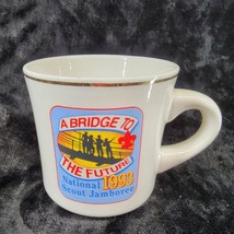 Boy Scout Mug National 1993 Scout Jamboree A Bridge to Future Vintage Gold Rim - £7.07 GBP