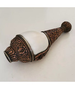 Decorative Conch Shell Auspicious Symbols Carved Copper 5.5&quot; - Made in N... - $59.99