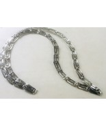 Vintage Silver Metal Belt Greek Key Design 38&quot; Long - $47.66 CAD