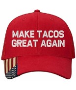 MAKE TACOS GREAT AGAIN HAT Trump PARODY FUNNY EMBROIDERED Adjustable Red... - $27.39 CAD