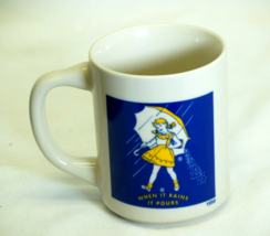 Coffee Mug Morton Salt Girl 1956 Logo When It Rains It Pours Vintage - $16.82