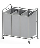 Simplehouseware Heavy-Duty 3-Bag Laundry Sorter Cart, Silver - $64.99