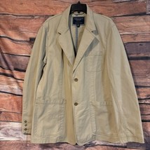 American Eagle Outfitters Jacket Blazer Men’s XL Beige Denim Jean Utility - £21.32 GBP