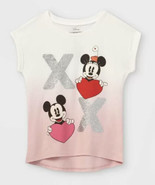 Girls&#39; Disney S/S Mickey Minnie Mouse Heart XOXO Graphic T-Shirt XL (14/... - £9.34 GBP