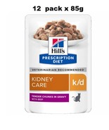 Hills Prescription Diet Cat K/D Kidney Care with beef 12 x 85g - $64.99