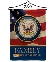 US Navy Family Honor Burlap - Impressions Decorative Metal Wall Hanger G... - £29.55 GBP