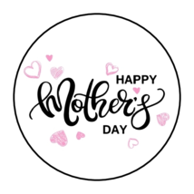 30 HAPPY MOTHER&#39;S DAY ENVELOPE SEALS STICKERS LABELS TAGS 1.5&quot; ROUND HEARTS - £5.91 GBP