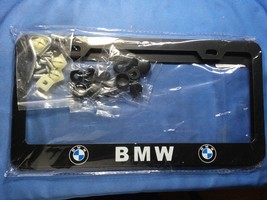 BMW METAL LICENSE PLATE FRAMES FRONT &amp; BACK WITH SCREWS - NEW  - £19.64 GBP