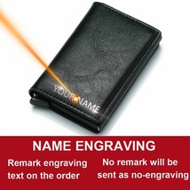 2022 Free Name Customized Card Holder Men Wallets Carbon Fiber Black Leather Sli - £19.15 GBP