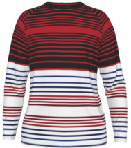 Stylish men&#39;s long sleeve striped shirt modern white burgundy/red color ... - £31.45 GBP