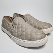 Steve Madden Ecentrcq Women&#39;s Size 7M Shoes Gray Ivory Quilted Leather Sneakers  - £24.05 GBP