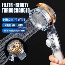 Pressurized Nozzle Turbo Shower Head One-Key Stop Water Saving High Pressure Sho - £10.92 GBP